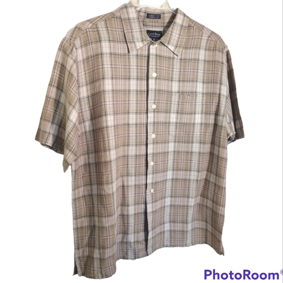 MEN'S Club Room Charter Club Short Sleeve Button Down Plaid Shirt Extra … - Picture 2 of 9